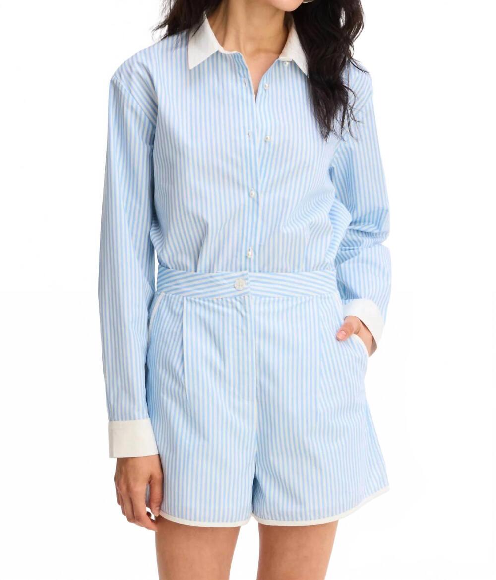NEW ALLISON NEW YORK claudia long sleeve shirt in blue stripe